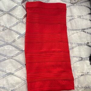 Red Textured Skirt Bebe size Small